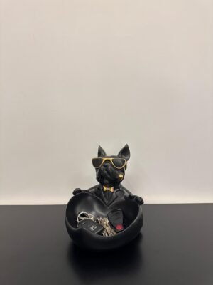 bulldog with bowl