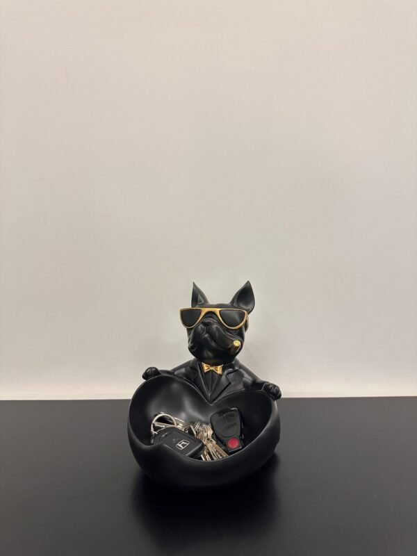 bulldog with bowl
